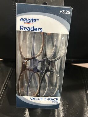 Equate Readers Value 5-Pack +3.25 - Mixed Colors Unisex